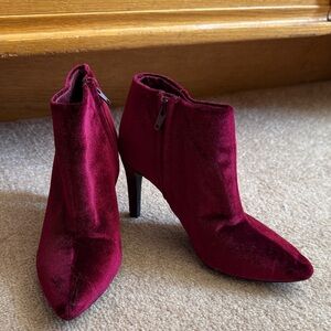 Burgundy booties